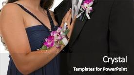  Presentation with prom - Presentation theme having prom or wedding corsage and boutonniere background and a dark gray colored foreground