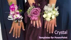  Presentation with prom - Cool new presentation theme with ball gown - prom or wedding corsages backdrop and a wine colored foreground