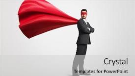  Presentation with red grey - Slides featuring a superhero in red background and a light gray colored foreground