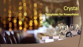  Presentation with table setting - Cool new PPT layouts with formal wedding place setting backdrop and a tawny brown colored foreground