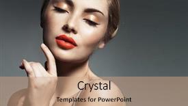  Presentation with formal - Audience pleasing PPT theme consisting of formal women dress - beautiful young woman backdrop and a coral colored foreground