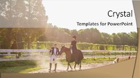  Presentation with horse riding - Presentation with formally are riding their horse background and a  colored foreground