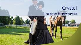  Presentation with horse riding - Audience pleasing presentation consisting of formally are riding their horse backdrop and a  colored foreground