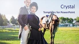  Presentation with horse riding - Audience pleasing slides consisting of formally are riding their horse backdrop and a  colored foreground