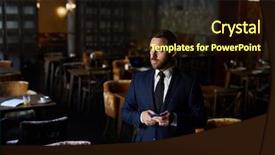  Presentation with bars and restaurant - Amazing presentation having formalwear standing in empty establishment backdrop and a wine colored foreground