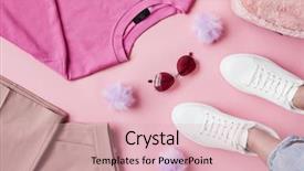  Presentation with pastel pink - Presentation theme with format - flat lay shot of female background and a lemonade colored foreground