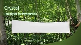  Presentation with vinyl - Slide deck featuring format - long vinyl banner on natural background and a tawny brown colored foreground