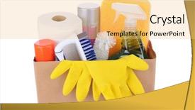  Presentation with brown paper bag - Audience pleasing PPT theme consisting of format items include paper towel backdrop and a yellow colored foreground