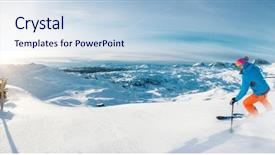  Presentation with alpine skiing - Presentation theme with format winter sports and leasure background and a light blue colored foreground