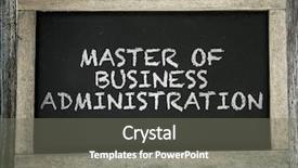  Presentation with administration - Presentation theme consisting of formation distance - master business of administration written background and a gray colored foreground