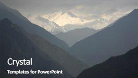  Presentation with mountain - Audience pleasing presentation design consisting of formation distance - mountain valley silhouette himalayas annapurna backdrop and a dark gray colored foreground