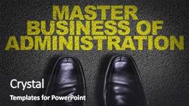  Presentation with administration - Cool new presentation design with formation distance - top view of business shoes backdrop and a dark gray colored foreground