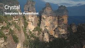  Presentation with blue mountain - Amazing slide set having formation in the blue mountain backdrop and a ocean colored foreground