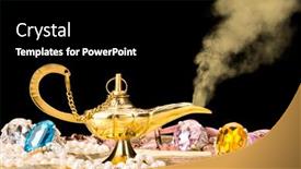  Presentation with jewelry gold - PPT layouts having formation-of-a-magical-deity background and a black colored foreground