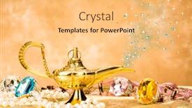  Presentation with jewelry gold - Audience pleasing slide deck consisting of formation-of-a-magical-deity backdrop and a yellow colored foreground