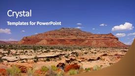  Presentation with landscape desert - PPT theme featuring formation ouvert distance - desert landscape background and a ocean colored foreground