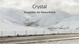  Presentation with new zealand - Presentation theme consisting of formation ouvert distance - mountain road on a cloudy background and a white colored foreground