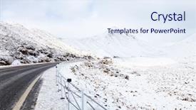  Presentation with landon the mountain road - Presentation consisting of formation ouvert distance - mountain road on a cloudy background and a  colored foreground