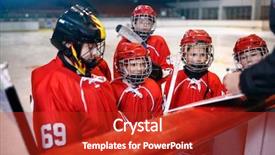  Presentation with hockey - Beautiful slide set featuring formation strategy in game hockey backdrop and a crimson colored foreground