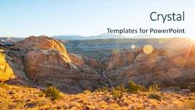  Presentation with living coral - Presentation theme with formationn - sandstone formations in utah usa background and a sky blue colored foreground