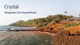  Presentation with goa - PPT theme enhanced with formations on the coast goa background and a sky blue colored foreground