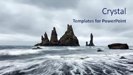  Presentation with black sea - Slide set consisting of formations troll toes on black background and a lemonade colored foreground