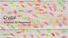  Presentation with rustic wood turquoise - Colorful slide deck enhanced with formato para montajes - random arrangement of multi-colored-push pins backdrop and a lemonade colored foreground