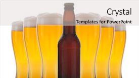  Presentation with cold beer - PPT theme having formato para montajes - six cold frosty glasses background and a lemonade colored foreground