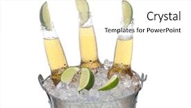  Presentation with clear - Colorful slides enhanced with formato para montajes - three clear beer bottles backdrop and a white colored foreground