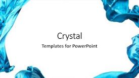  Presentation with blue design - Amazing slide set having formed elements - abstract pieces of blue fabric backdrop and a  colored foreground