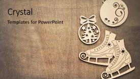  Presentation with decoration - Presentation theme with formed elements - christmas decoration concept with toys background and a coral colored foreground