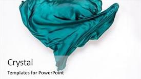  Presentation with teal design - PPT theme consisting of formed elements - piece of teal fabric background and a white colored foreground