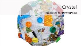  Presentation with waste - Presentation design having formed from assorted domestic waste background and a white colored foreground