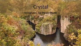  Presentation with gold mine tunnel gold mining - Beautiful PPT layouts featuring formed in former mining pit backdrop and a coral colored foreground