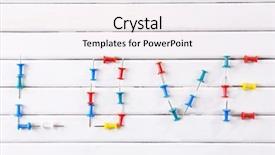  Presentation with love - Audience pleasing presentation theme consisting of formed with colorful push pin backdrop and a sky blue colored foreground