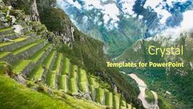  Presentation with agricultural - PPT theme with former agricultural terraces at machu picchu ruins peru south america background and a tawny brown colored foreground