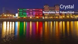  Presentation with petrol factory - Colorful PPT layouts enhanced with moskva - former factory building red october backdrop and a navy blue colored foreground