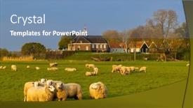  Presentation with world heritage - Theme with former-island-of-schokland-unesco background and a teal colored foreground