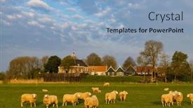  Presentation with world heritage - PPT theme featuring former-island-of-schokland-unesco background and a light blue colored foreground