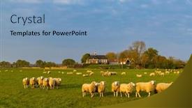  Presentation with world heritage - Presentation theme featuring former-island-of-schokland-unesco background and a light blue colored foreground