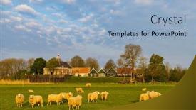  Presentation with world heritage - Presentation theme with former-island-of-schokland-unesco background and a light blue colored foreground