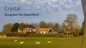  Presentation with heritage - Presentation design featuring former-island-of-schokland-unesco background and a light blue colored foreground