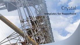  Presentation with radar - Audience pleasing presentation design consisting of former-military-duga-radar-system backdrop and a light blue colored foreground