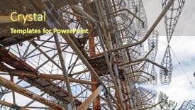  Presentation with radar - Cool new slide set with former-military-duga-radar-system backdrop and a tawny brown colored foreground