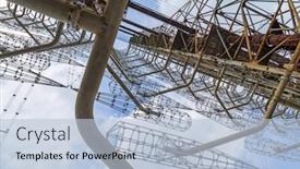  Presentation with radar - PPT theme consisting of former-military-duga-radar-system background and a light blue colored foreground