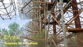  Presentation with radar - Amazing presentation design having former-military-duga-radar-system backdrop and a tawny brown colored foreground