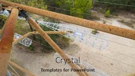  Presentation with radar - Audience pleasing PPT theme consisting of former-military-duga-radar-system backdrop and a coral colored foreground