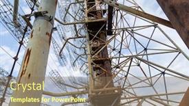  Presentation with radar - Presentation design having former-military-duga-radar-system background and a violet colored foreground