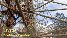  Presentation with radar - Slide set having former-military-duga-radar-system background and a tawny brown colored foreground