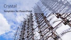  Presentation with radar - Beautiful PPT theme featuring former-military-duga-radar-system backdrop and a light blue colored foreground